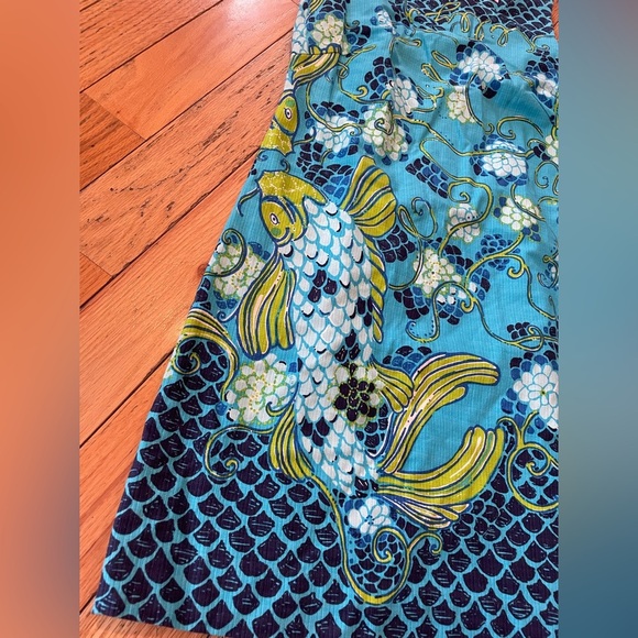 LILLY PULITZER Stephanie Koi Fish Print Sleeveless Sheath Dress Womens Sz 4 READ - Picture 8 of 14